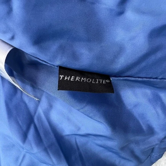 Lands End Quilted Full Zip Jacket Womens Large Blue Thermolite Puffer - Picture 9 of 14